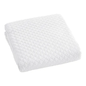 Berkshire Hospitality Radiance 90" x 94" Full / Queen Size True White 100% Polyester Diamond Quilt Coverlet - 4/Case