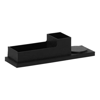 Cal-Mil Classic 9 9/16" x 3" x 2 1/4" Black Plastic Coffee Station Organizer Tray 24069-13