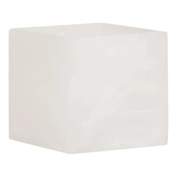 Cal-Mil 22 oz. White Cloud Square Resin Crock / Condiment Jar