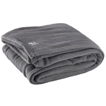 Oxford 66" x 90" Twin Size Charcoal Gray 100% Polyester Fleece Hotel Blanket - 4/Case