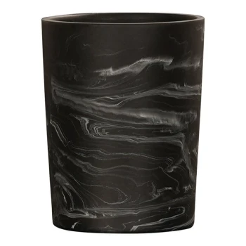 Cal-Mil 38 oz. Black Swirl Round Resin Crock / Condiment Jar