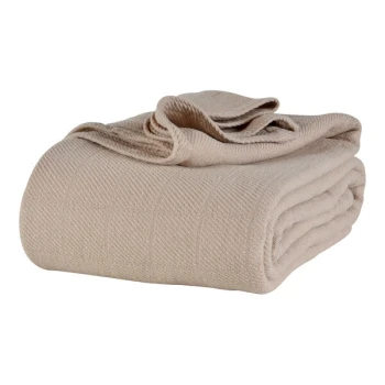Berkshire Hospitality AllSoft 108" x 90" King Size Natural 100% Cotton Blanket - 4/Case