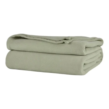 Berkshire Hospitality Microloft 108" x 90" King Size Sage 100% Polyester Microfleece Blanket - 8/Case
