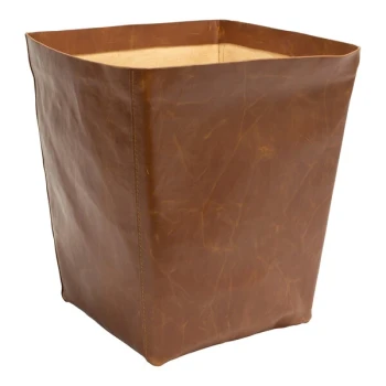 room360 Austin 14 Qt. Brown Faux Leather Flare Wastebasket - 4/Pack