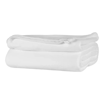 Berkshire Hospitality Microloft 108" x 90" King Size White 100% Polyester Microfleece Blanket - 8/Case