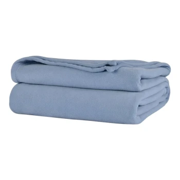 Berkshire Hospitality Microloft 90" x 90" Full / Queen Size Periwinkle 100% Polyester Microfleece Blanket - 10/Case