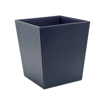 room360 London 14 Qt. Navy Faux Leather Flare Wastebasket - 4/Case