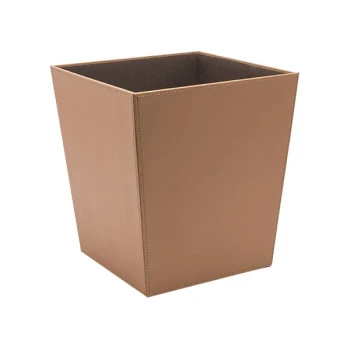 room360 London 14 Qt. Saddle Faux Leather Flare Wastebasket - 4/Case