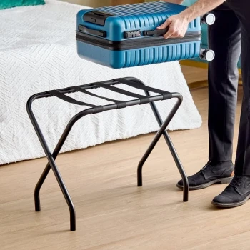 Lancaster Table & Seating Black Folding Luggage Rack