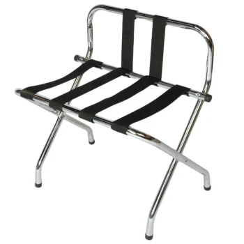 CSL 1055B-C-BL Chrome Metal High Back Luggage Rack with Back Webbing - 6/Pack