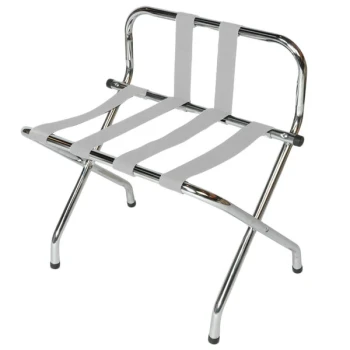 CSL 1055B-C-SV Chrome Metal High Back Luggage Rack with Back Webbing - 6/Pack