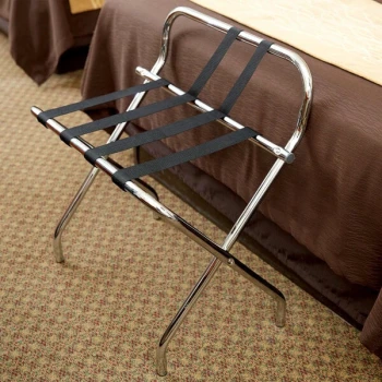 CSL 1055C-BL Chrome Metal High Back Luggage Rack with Wall Guard - 6/Pack