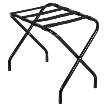 CSL 155BL-BL Flat Top Series Black Metal Luggage Rack - 6/Pack