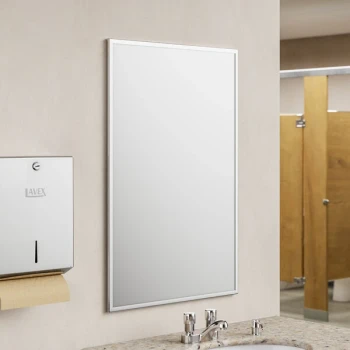 American Specialties, Inc. 24" x 36" Plate Glass Mirror with Stainless Steel Chan-Lok Frame 10-0620-2436