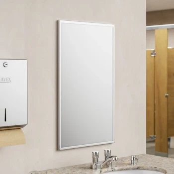 American Specialties, Inc. 18" x 30" Plate Glass Mirror with Stainless Steel Chan-Lok Frame 10-0620-1830