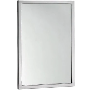 Bobrick B-2908 2436 24" x 36" Tempered Glass Mirror with Stainless Steel Welded Frame