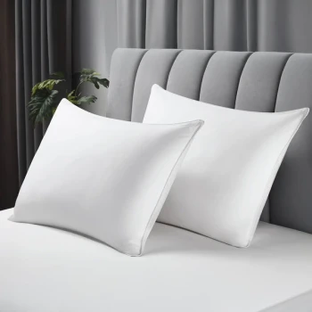 Downlite EnviroLoft® 20" x 26" Standard Size Medium / Firm Density 100% Recycled Polyester Pillow with Cotton Cover - 10/Case