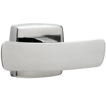 Bobrick B-7672 3 15/16" Surface-Mounted Double Robe Hook with Bright Polished Finish