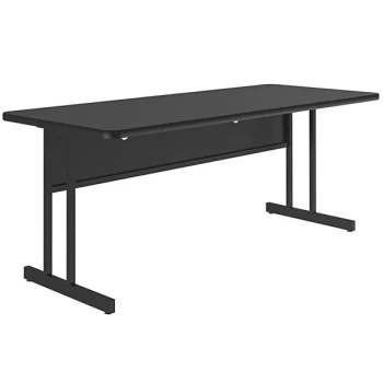 Correll 30" x 60" Rectangular Black Granite Finish High Pressure Top Desk Height Computer and Training Table
