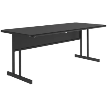 Correll 30" x 72" Rectangular Black Granite Finish Desk Height Thermal-Fused Laminate Top Computer and Training Desk