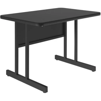 Correll 24" x 36" Rectangular Black Granite Finish Keyboard Height Thermal-Fused Laminate Top Computer and Training Desk