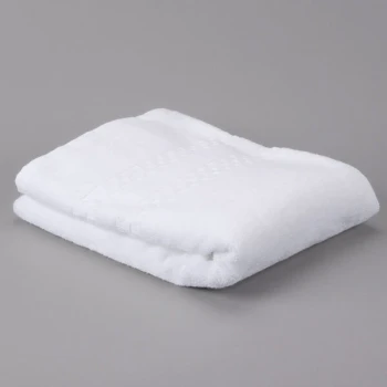 Oxford Viceroy 27" x 50" 100% Ring Spun Combed Cotton Terry Towel Bath Towel with Dobby Checkered Border and Dobby Twill Hemmed 14 lb. - 48/Case