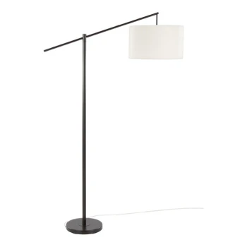 LumiSource Casper 69" Oil Bronze Floor Lamp with Natural Linen Drum Shade - 120V, 60W
