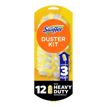 Swiffer® Dusters 77300 Heavy-Duty 36" Extendable Handle Starter Kit with 12 Duster Cloth Refills