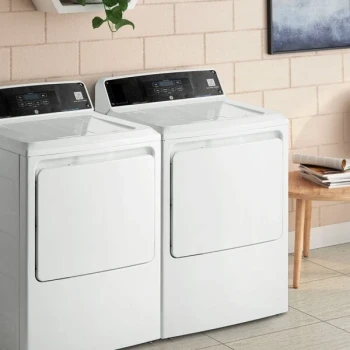 GE VTD56GASVWB 7.4 cu. ft. Front Load Gas-Powered Commercial Dryer - Free Use / App Payment / Coin Compatible