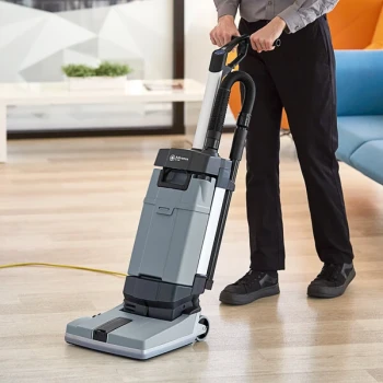 Advance SC100 107408121 Complete 12 1/4" Corded Upright Walk Behind Floor Scrubber with Hose, Wand, and Carpet Care Kit - 1 Gallon