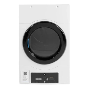 GE VFD31GDSRWW 7.7 Cu. Ft. Stackable Front-Load Gas-Powered Commercial Dryer - Free Use / App Payment / Coin Compatible