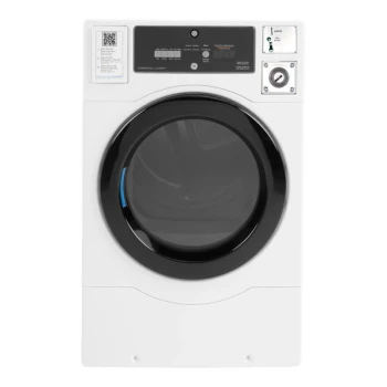 GE VFD31GSSRWW 7.7 Cu. Ft. Front-Load Gas-Powered Commercial Dryer - App Payment / Coin Operated
