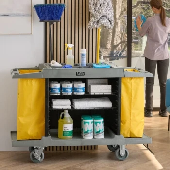 Lavex Hotel / Housekeeping Cart - Small Three Shelf