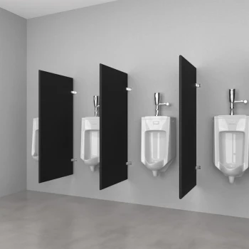 Hadrian Solutions 24" x 48" Black Powder-Coated Steel Urinal Partition