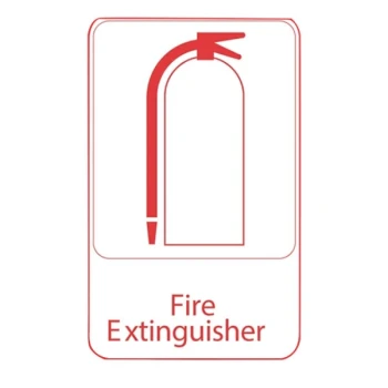 Vollrath 5618 Traex® "Fire Extinguisher" Sign - White and Red, 6" x 9"