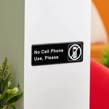 Lavex "No Cell Phone Use, Please Sign" - Black and White, 9" x 3"