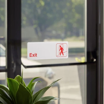 Lavex "Exit" Sign - Red and White, 9" x 3"