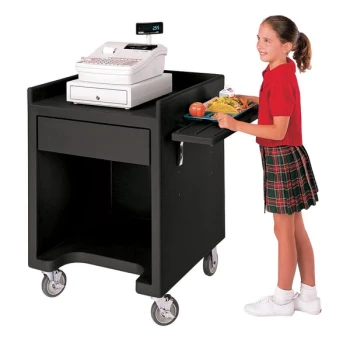 Cambro ES28RL110 Black Cash Register / Equipment Stand with Tray Rail on Both Sides