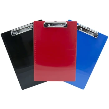 Saunders 14 3/4" x 9" Plastic Assorted Color Clipboards with 1/2" Clip Capacity - 3/Pack