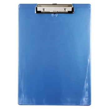 Saunders 00439 1/2" Capacity 12" x 8 1/2" Ice Blue Recycled Plastic Clipboard with Ruler Edge