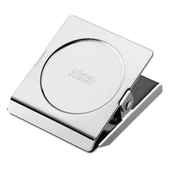 Acco 72132 1" Capacity Chrome Magnetic Clip - 12/Pack