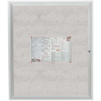 Aarco ODCC4836R 48" x 36" Enclosed Hinged Locking 1 Door Satin Anodized Aluminum Finish Outdoor Bulletin Board Cabinet
