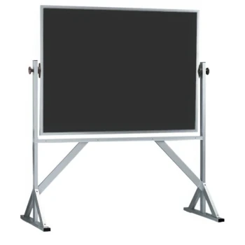 Aarco ACB3648B 36" x 48" Reversible Free Standing Black Composition Chalkboard / Natural Cork Board with Satin Anodized Aluminum Frame