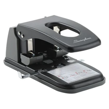 Swingline 74190 100 Sheet Black and Gray 2 Hole Punch - 9/32"