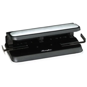 Swingline 74300 Easy Touch 32 Sheet Black and Gray 2-to-7 Hole Punch - 9/32"