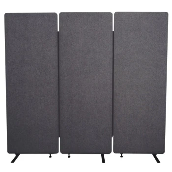 Luxor RCLM7266ZSG RECLAIM Slate Gray Room Divider Set with 3 Panels - 72" x 66"