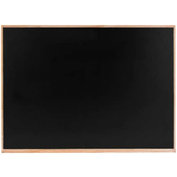 Aarco OC1824B 18" x 24" Black Solid Oak Wood Frame Slate Composition Chalkboard