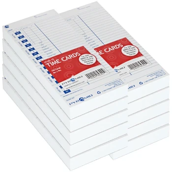 Pyramid Time Systems 35100-10MB Time Card for Side-Loading Time Clocks - 1,000/Pack