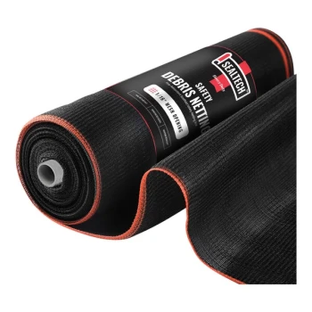 SEALTECH 6 1/2' x 200' Black Heavy-Duty 1/16" Mesh Safety Debris Netting Roll ST-501-6.5X200