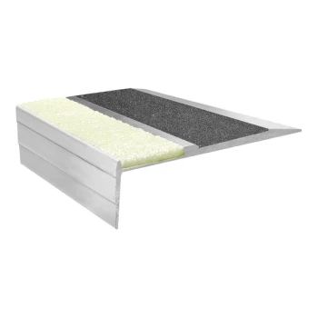 Wooster Stairmaster Type 333FT 3" x 42" Stair Tread Nosing with Marine Black Flex-Tred and NiteGlow Grit Surface 333FT-NG-3-6